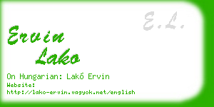ervin lako business card